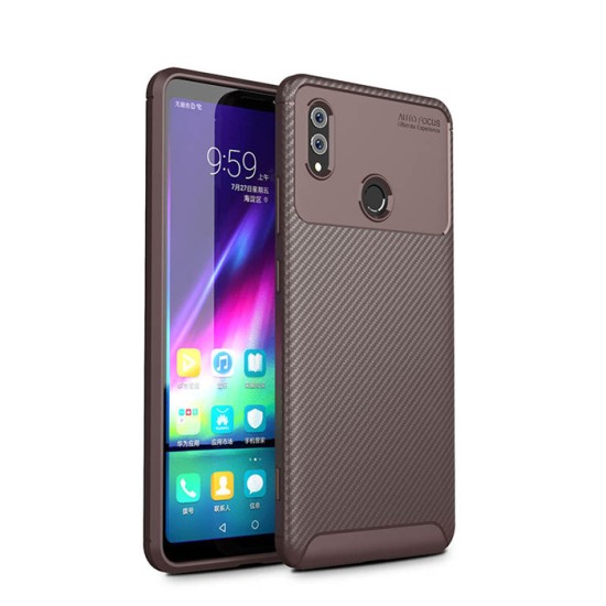 Husa Auto Focus Carbon Pentru Huawei P20 Lite - Maro
